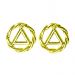 Circle-Triangle Earrings with twist trim 14k or Sterling